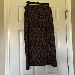 American Eagle Outfitters Black Floral Midi Skirt